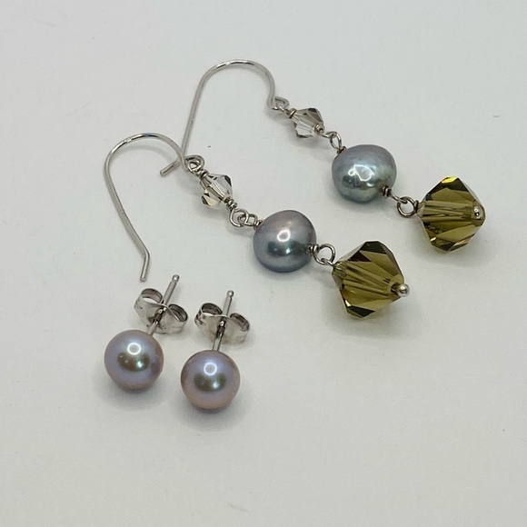 LITA Artisan 925 Sterling Silver Pearl Earrings - Picture 4 of 12